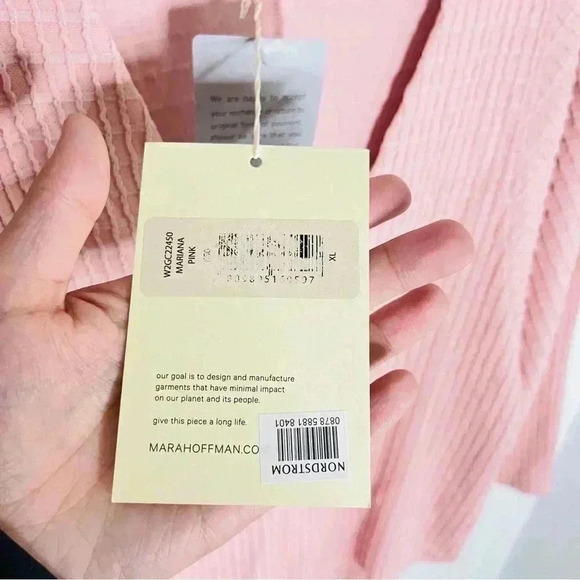 NWT Mara Hoffman Mariana Bodysuit Blush Pink Organic Cotton Eco Luxury Size XL - Picture 8 of 9